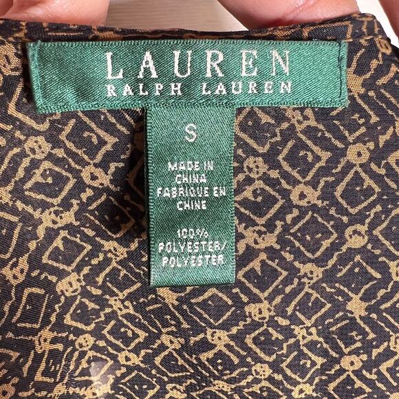 LAUREN Ralph Lauren Women's Ruffle Trim Top Blouse S Sheer Balloon Sleeve - Picture 4 of 4